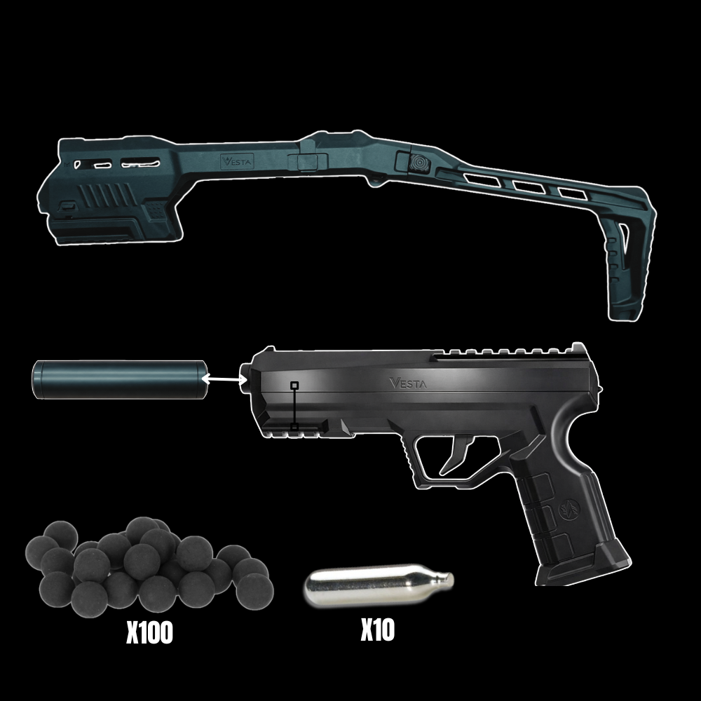 Pack Vector Vesta P68 GUARDIAN Cal.68 19,9J – Kit Carabine + Extension Tachyon-G + Munitions